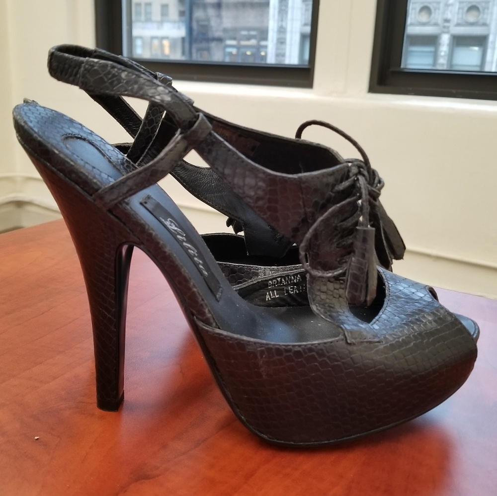 Python Like Leather Stiletto Heels - image 2